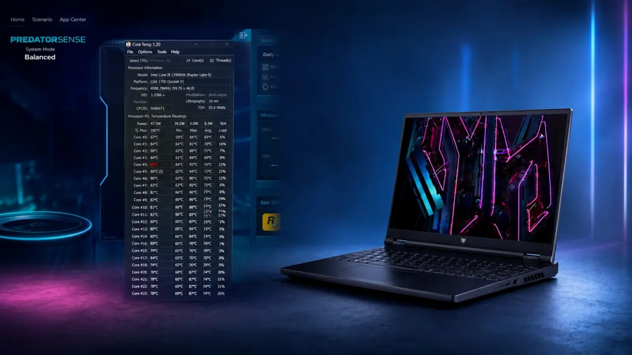 Acer Predator Helios 16 CPU Hits 102°C After RMA Swap to Arctic MX-4
