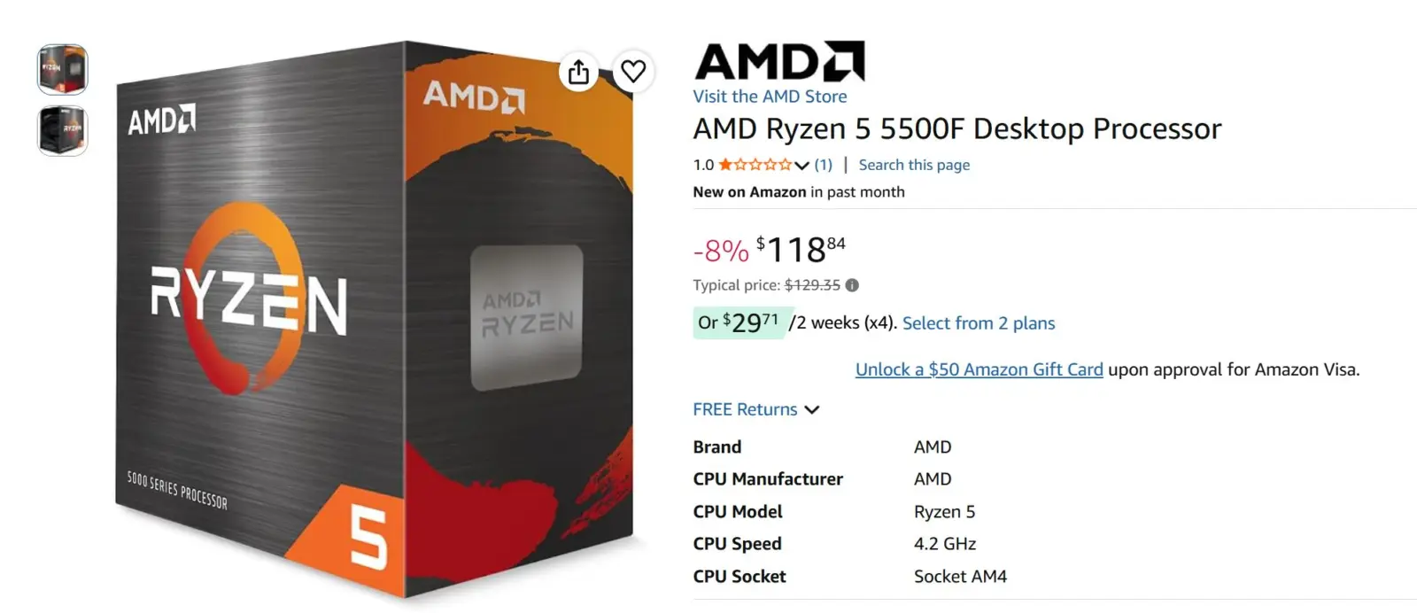 AMD Ryzen 5 5500F and Ryzen 5 7500 processors