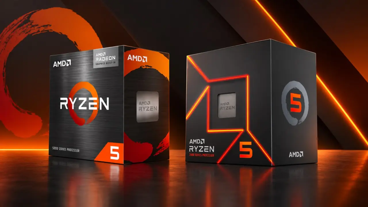 AMD Ryzen 5 5500F and Ryzen 5 7500 processors