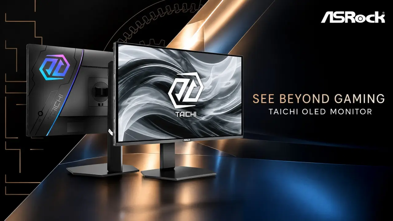 ASRock Taichi OLED Monitors Hit 720Hz With Dual DP 2.1 Ports