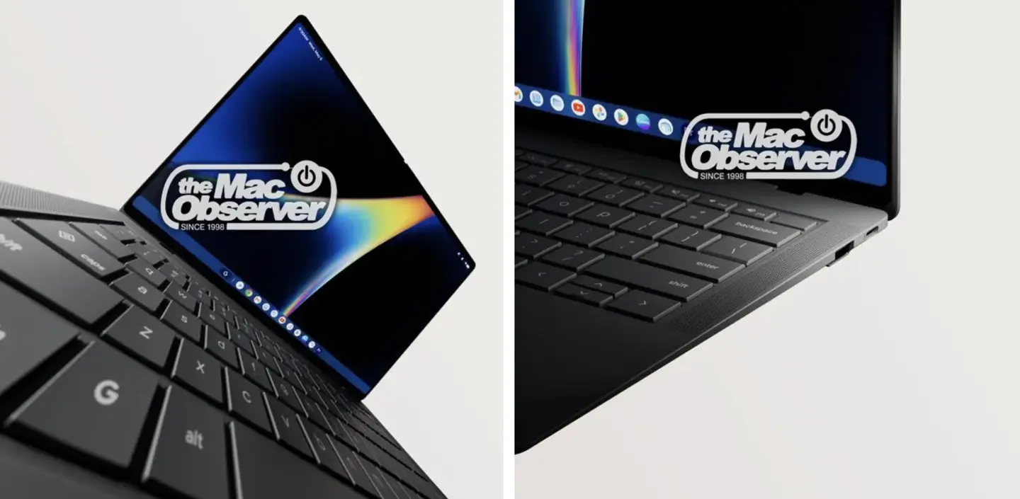 Leaked image of the ASUS Googlebook showing the rainbow LED strip on the A-panel