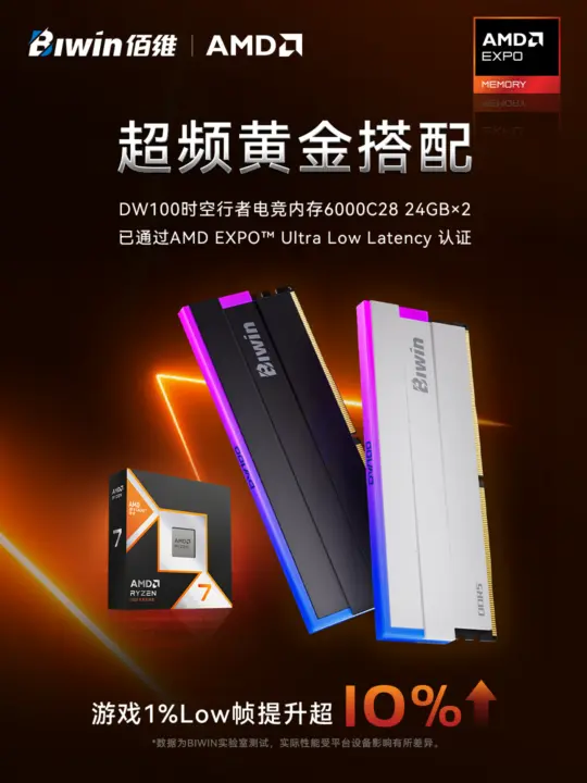 BIWIN DW100 6000CL28 Memory Ships with AMD EXPO ULL for 10% FPS Boost