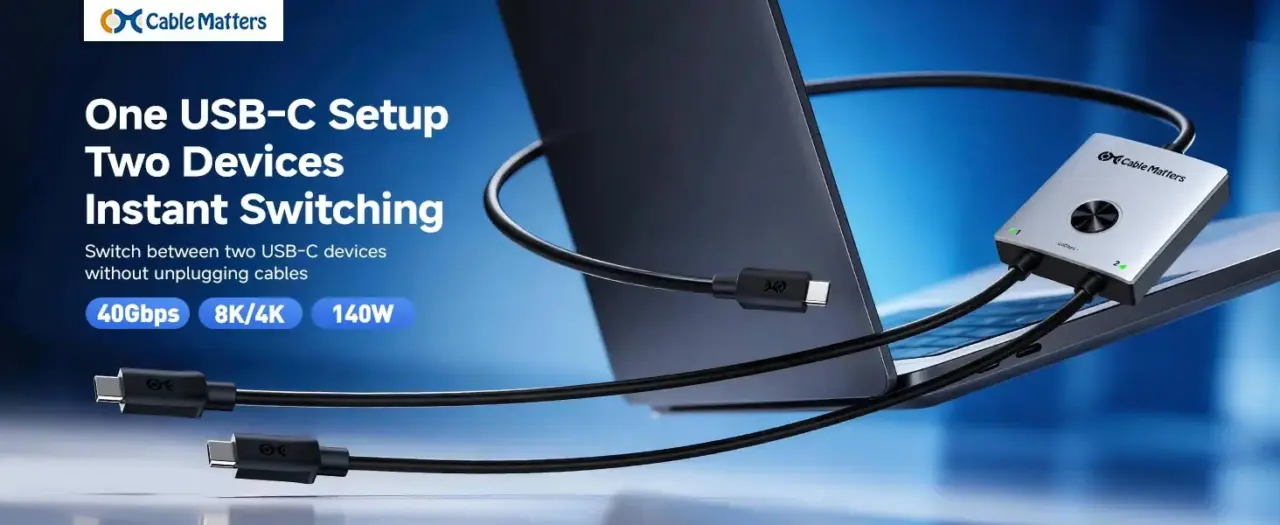 Cable Matters Launches 40Gbps USB4 KVM Switch for Dual Laptop Setups