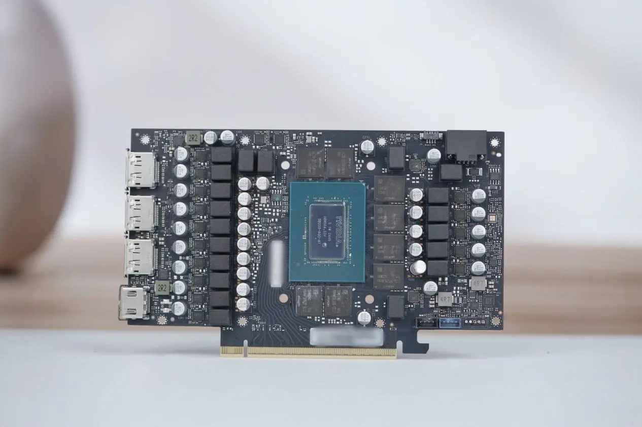 Close up of a graphics card with visible coil whine noise