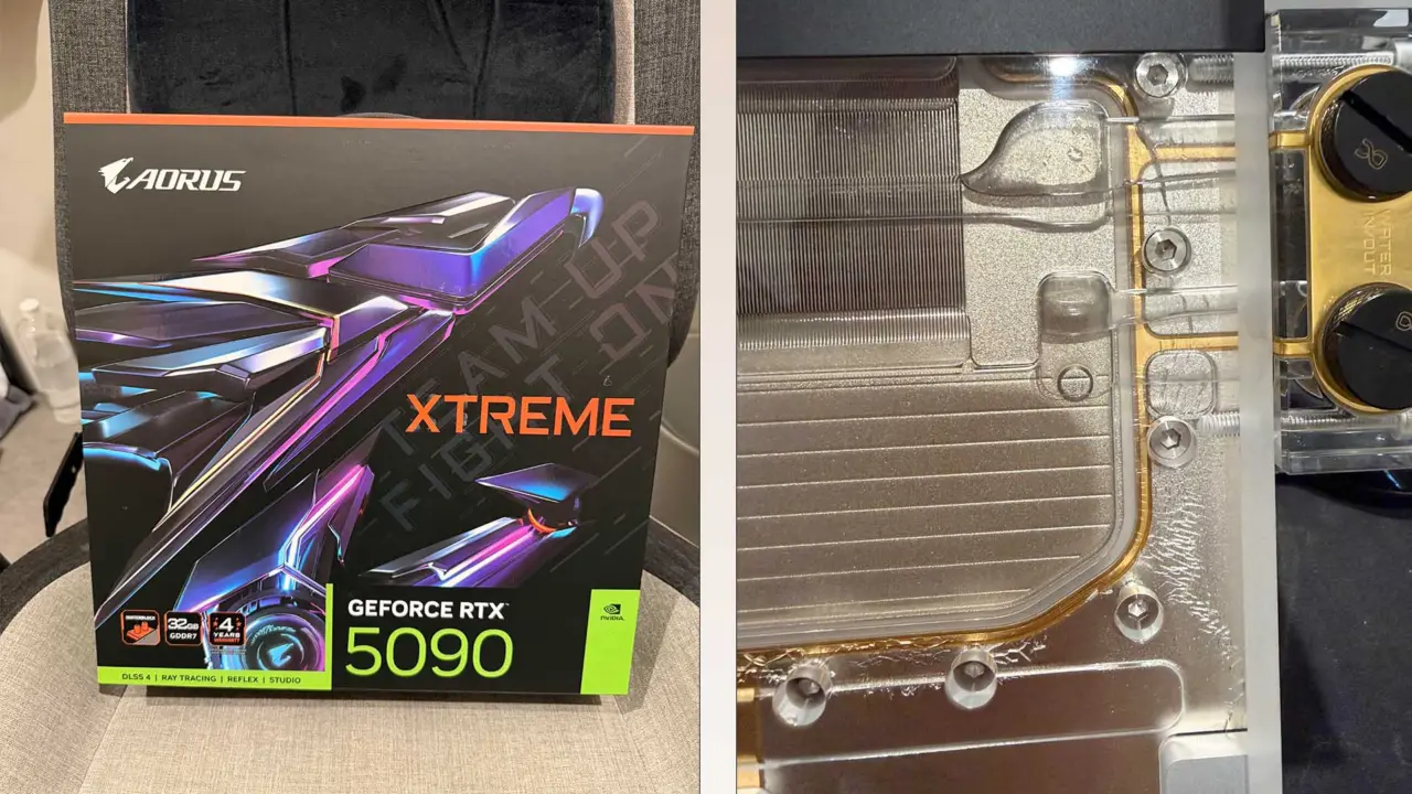 GIGABYTE AORUS RTX 5090 XTREME WATERFORCE graphics card