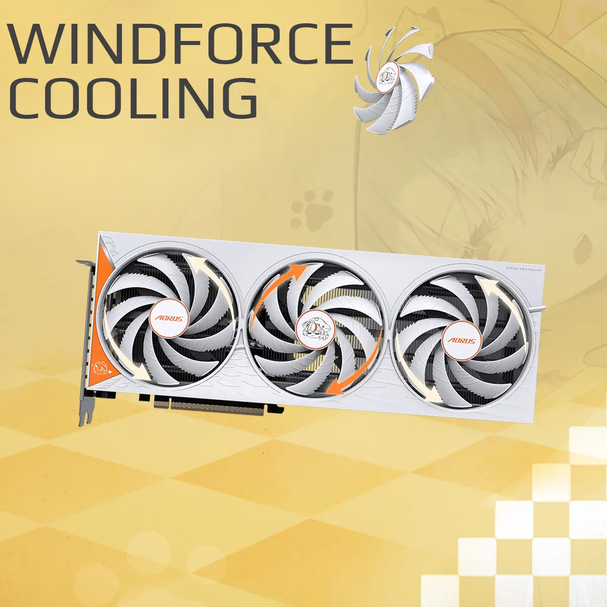 Gigabyte AORUS GeForce RTX 5060 ARI 8G graphics card with anime-themed design