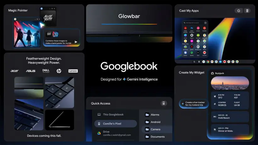 Googlebook Laptops Leak: Acer, ASUS, Lenovo Models with Glowbar Revealed