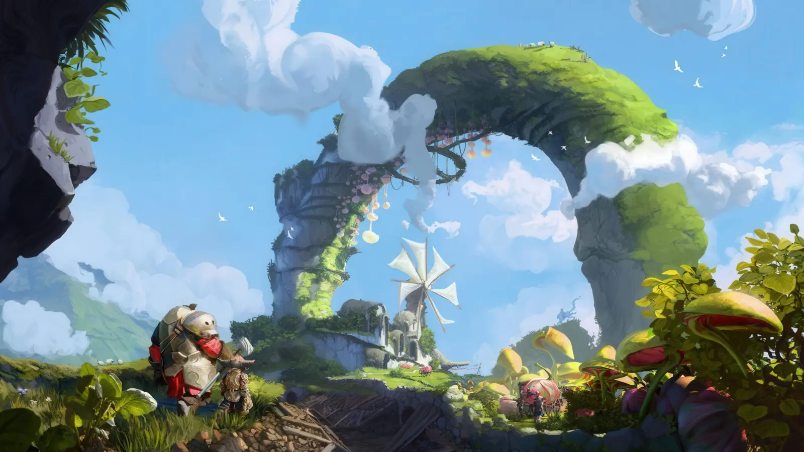 Guild Wars 3 gameplay concept art showing a large-scale boss encounter