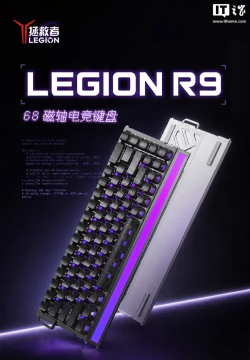 Lenovo Legion R9 keyboard hits 0.029ms latency with 8000Hz polling