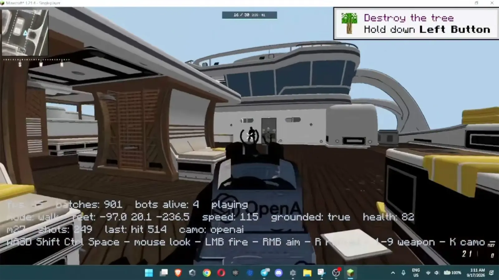 Call of Duty Black Ops 2 Hijacked map running inside Minecraft