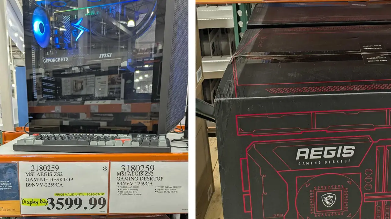 MSI Aegis ZS2 RTX 5080 Deal Drops to $2,100 After Costco Negotiation