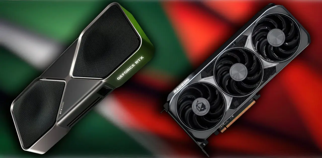 Graphics cards on a table