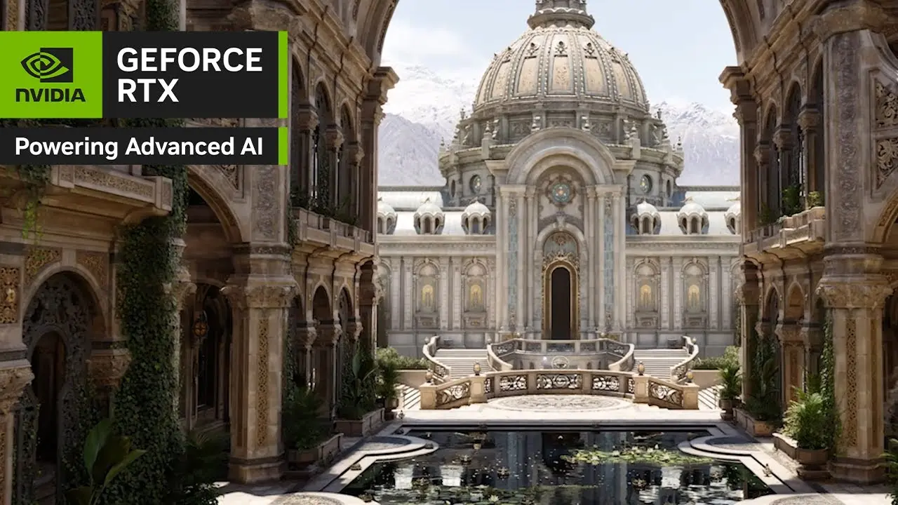 Debug visualization comparing ray tracing scenes with Mega Geometry enabled and disabled