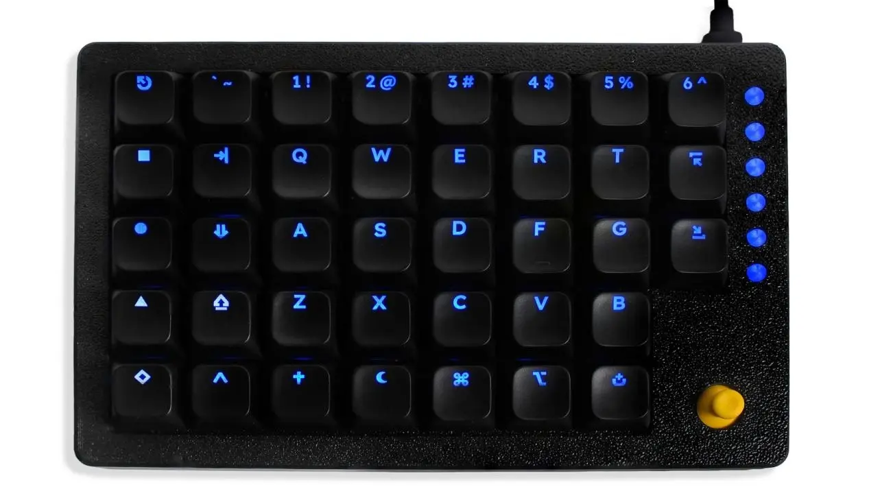 Tiwaz split mechanical keyboard with thumb joysticks