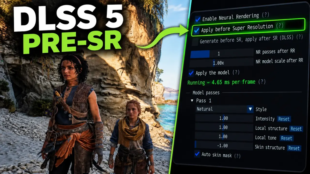 OptiScaler mod interface or RTX 5070 Ti gaming setup