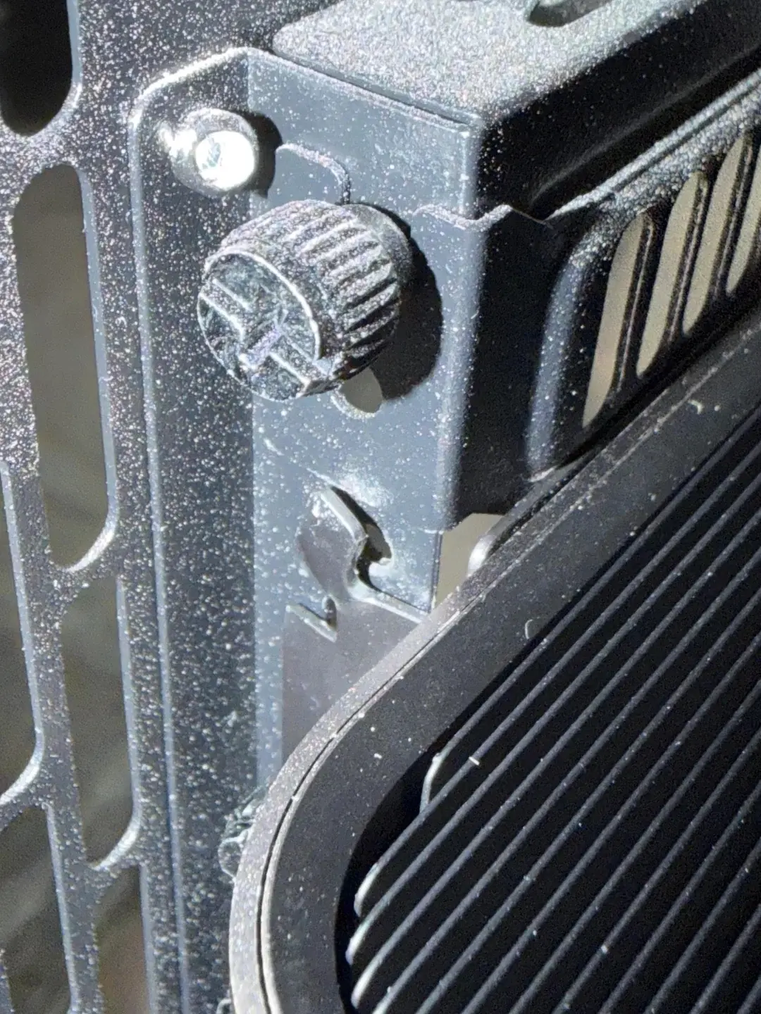 RTX 5080 graphics card with bent I/O shield