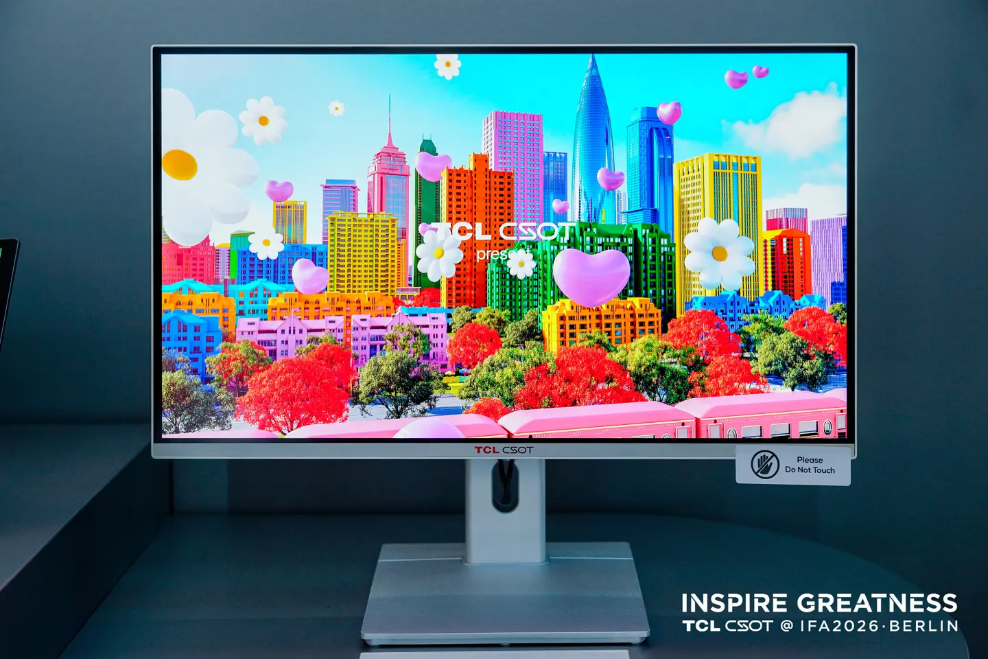 TCL CSOT IJP OLED foldable portable monitor in tri-fold configuration
