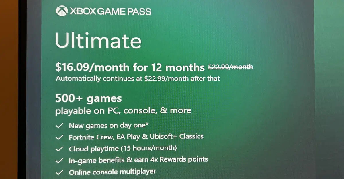Xbox Game Pass Ultimate Price Drop: $16.09 Offers for Lapsed Users