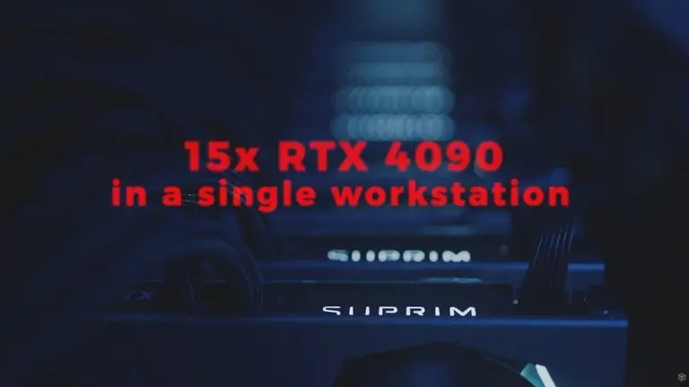 15 RTX 4090s on a Single Motherboard Deliver 8kW of Rendering Power