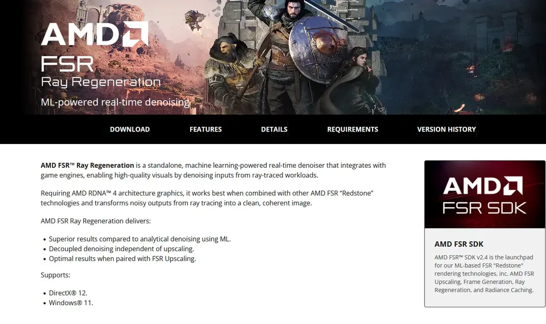 AMD FSR Ray Reconstruction 2.0 Cuts Ray Tracing Overhead by Up to 50%