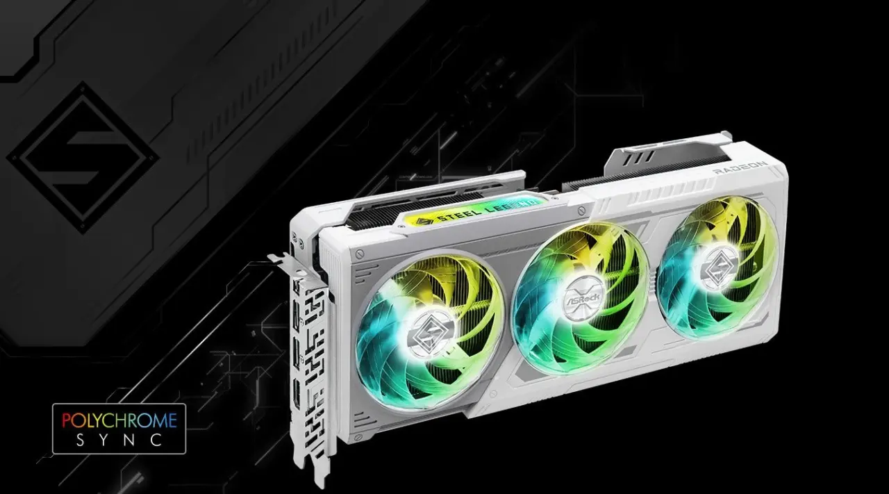 ASRock Radeon RX 9070 XT Steel Legend graphics card