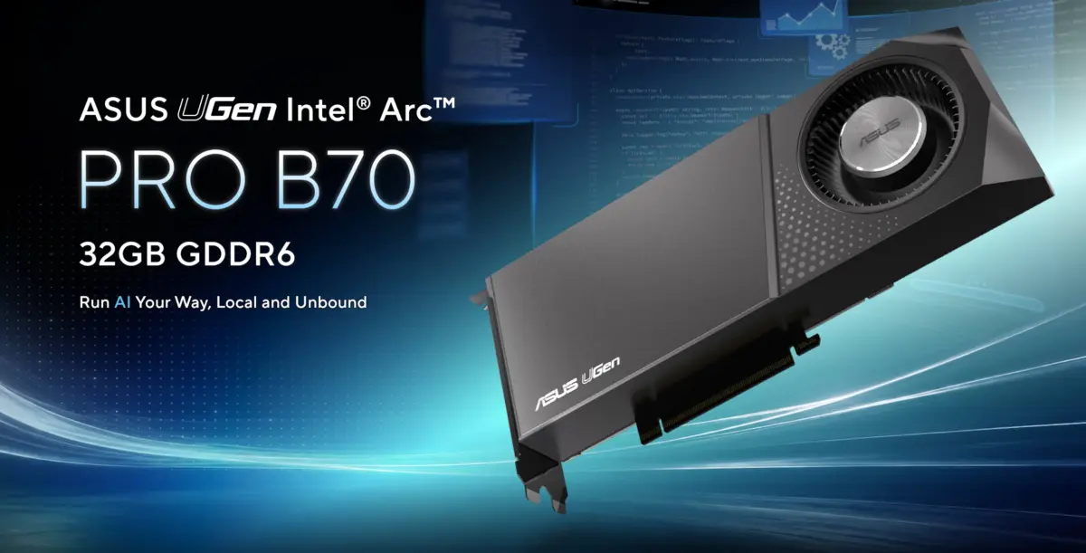 ASUS Arc Pro B70 32GB delivers 367 INT8 TOPS for local AI inference