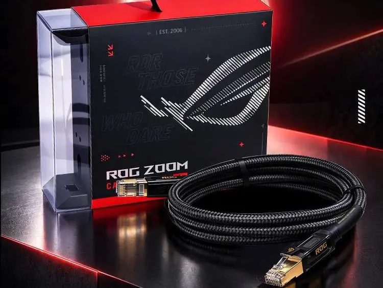 ASUS ROG ZOOM Cat 8 LAN Cable Hits 40Gbps With 2000MHz Frequency
