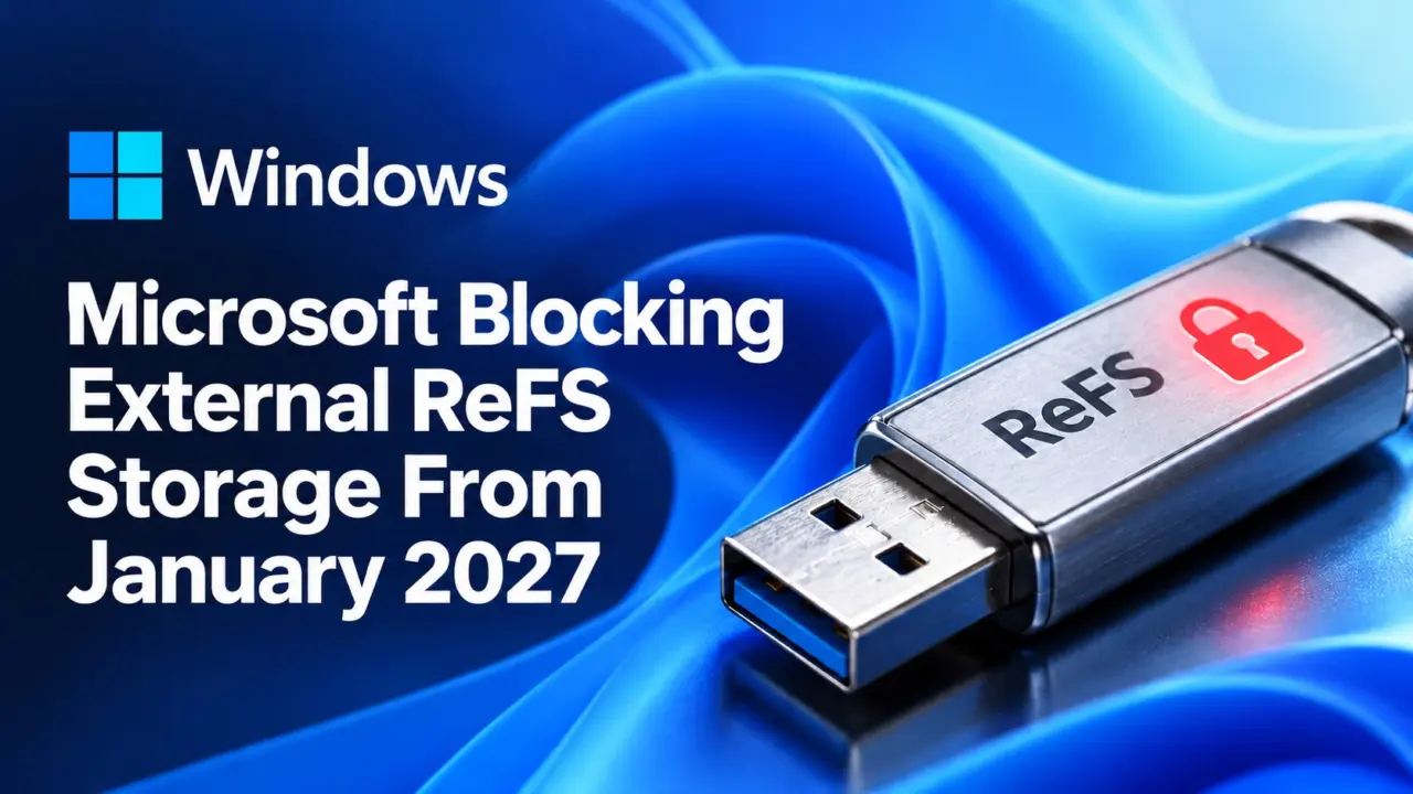 Microsoft Blocks ReFS USB Drives on Windows Starting January 2027