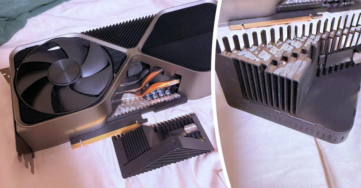 NVIDIA RTX 4090 Founders Edition heatsink detaches after three years of thermal cycling